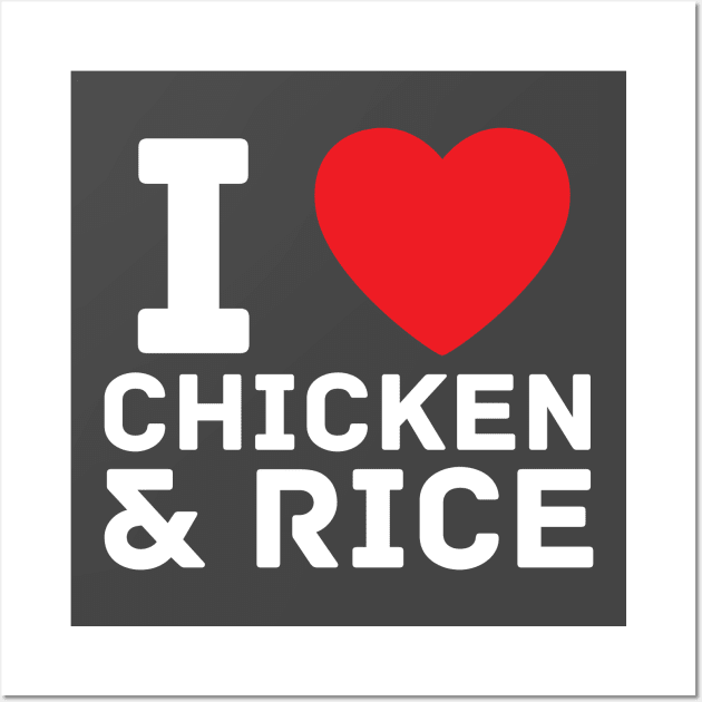I heart chicken and rice I love gym fitness workout Wall Art by BobaPenguin